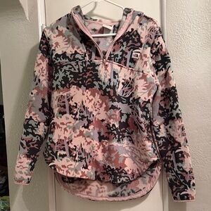 The north face Pink Camo Quarter-Zip Fleece Hoodie